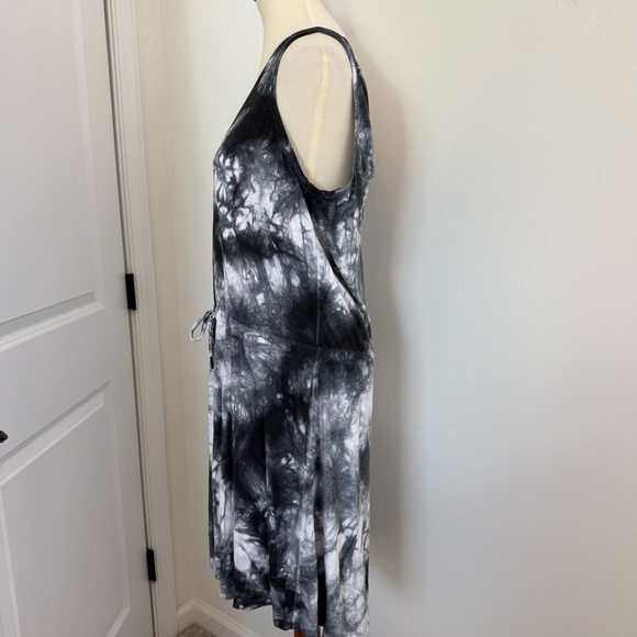 Sweaty Betty Take it Easy Black Tie Dye Dress Size M Pockets Drawstring Waist - Picture 3 of 12